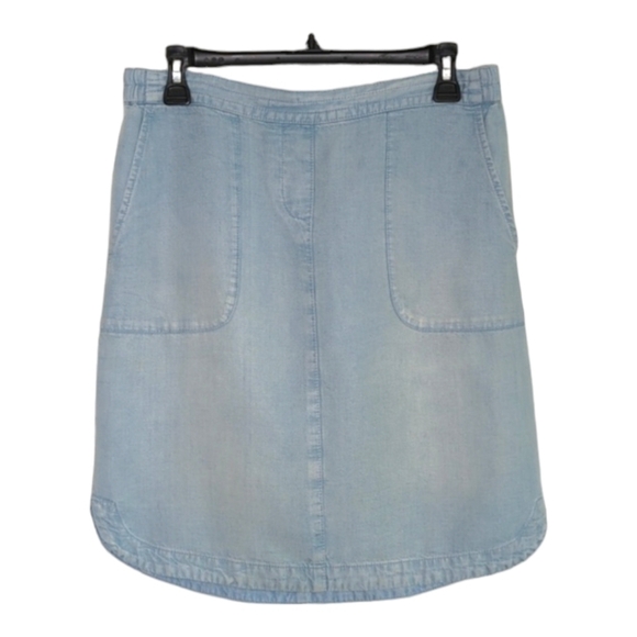 J. Jill Denim Tencel Skirt Light Blue Beach Spring Minimalist Oasis Wash Size XS - Picture 9 of 9